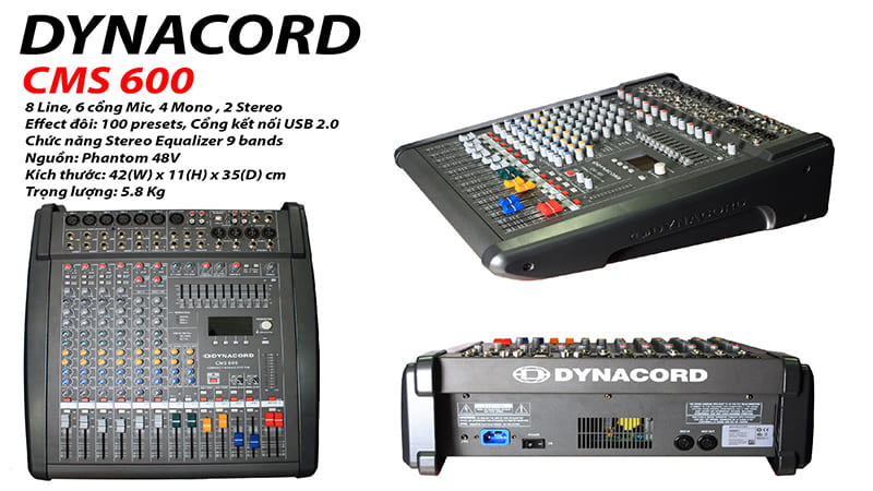 Mixer 8 line Dynacord CMS 600 dòng sản phẩm cao cấp, thích hợp nhiều hệ thống âm thanh khác nhau
